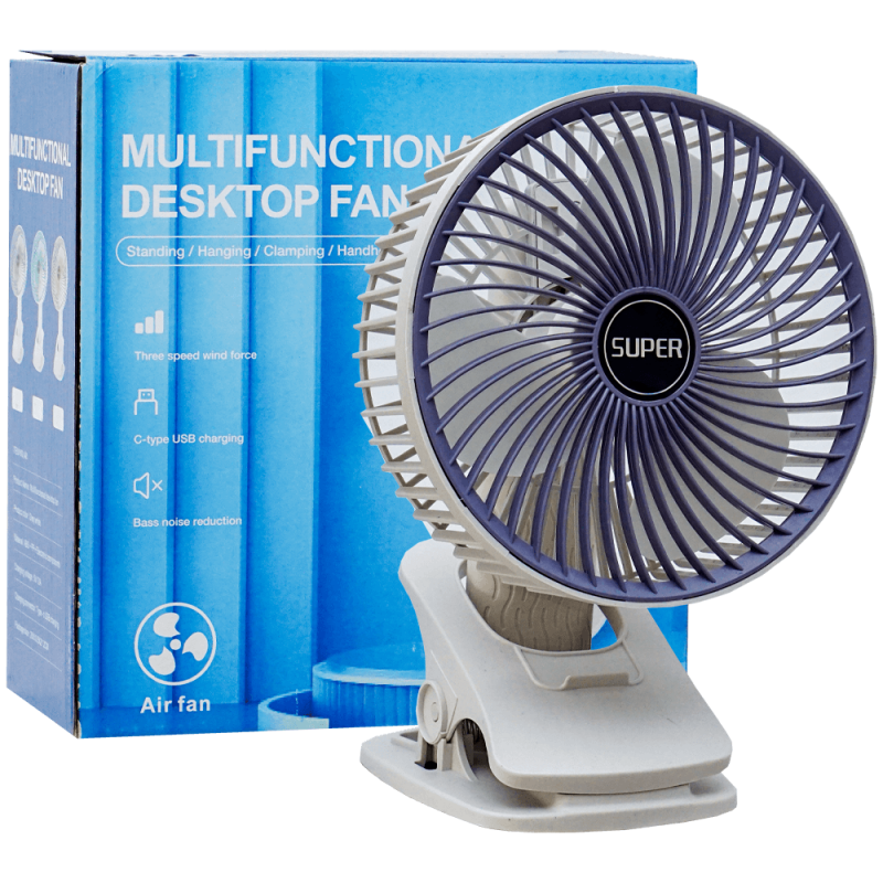 Ventilator de birou cu brat ajustabil, incarcare USB, 3 trepte de viteza